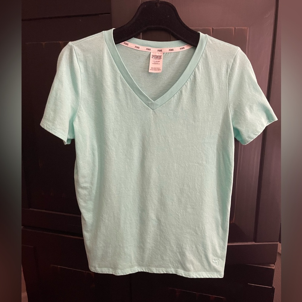 PINK by Victoria's Secret Logo T-Shirt Sleep Tee | Large | Short Skeeve | V-Neck
